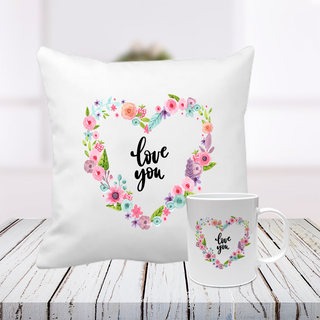 Love You Cushion and Mug 