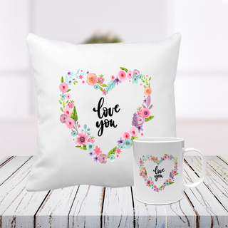 Love You Cushion and Mug