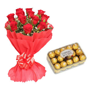 Valentine Roses with Ferrero Rocher
