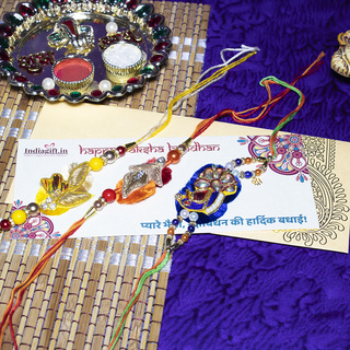 Colourful Pearl Rakhi Combo