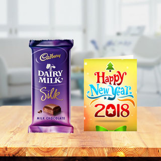 Dairy Milk Silk Chocolates with New Year Greeting Card