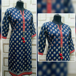 Blue Cotton Kurti