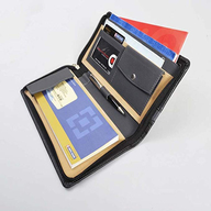 Cheque Book Holder and Document Folder (Black & Grey) 