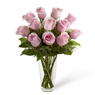 Valentine Pink Roses Vase