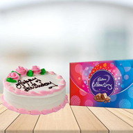 Strawberry Cake with Cadbury Celebration Combo