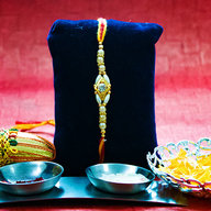 Double Moti with Beads String Rakhi