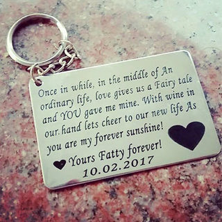 Metallic Love Message Keychain