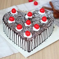 Cherry Berry Heart Shape Blackforest Cake