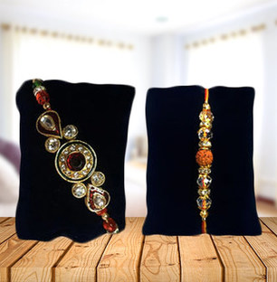 Set of 2 Rakhis - Mix Stone