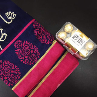 Saree with 16 pcs Ferrero Rocher chocolates