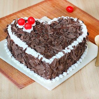 Delicious Heart Shape Blackforest Cake