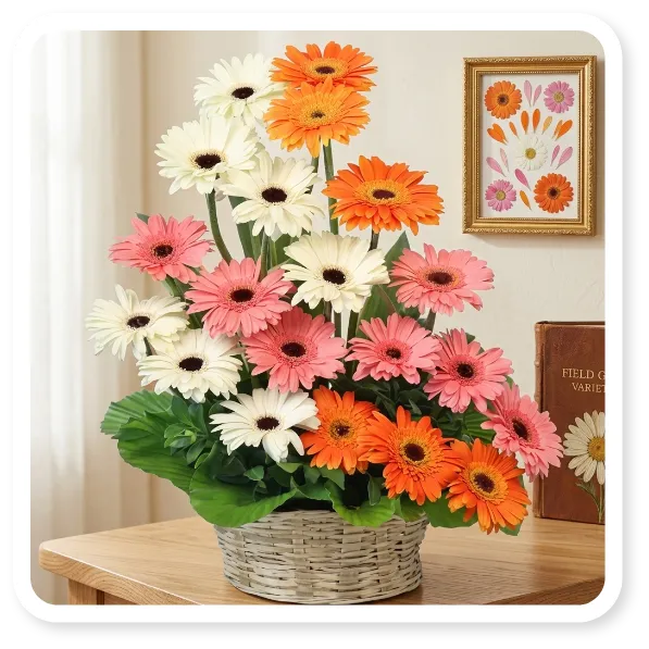 Mixed Gerberas Basket