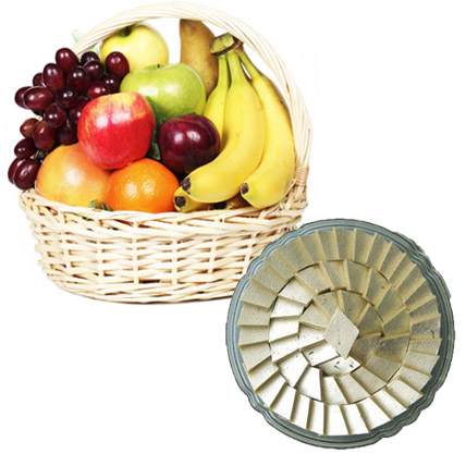 Fresh Fruits Basket with Sweets