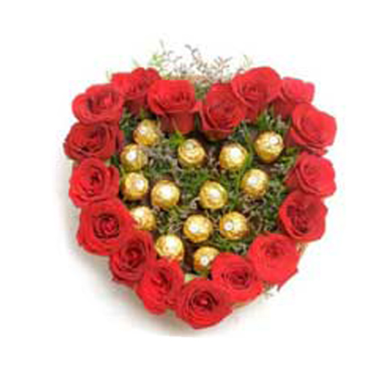 Ferrero Rocher with Red Roses