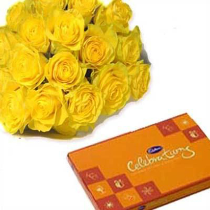 Roses with Cadbury Celebration