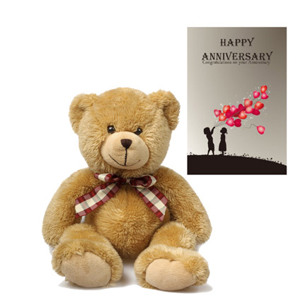 Teddy With Anniversary Card