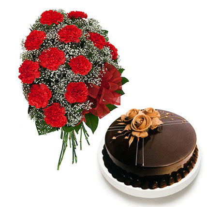 Red Carnation & Cake