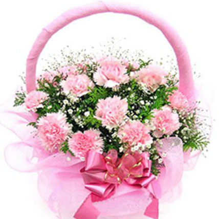 Pink Carnation Basket