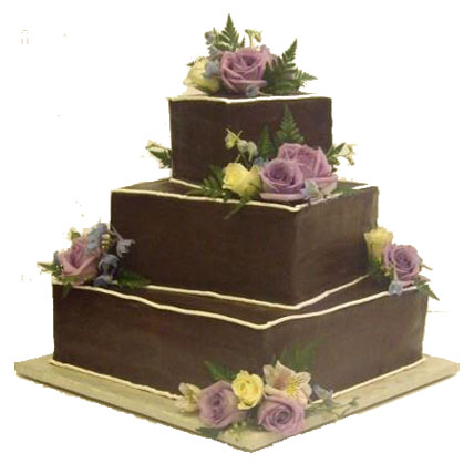 3 Tier Square Chocolate Cake