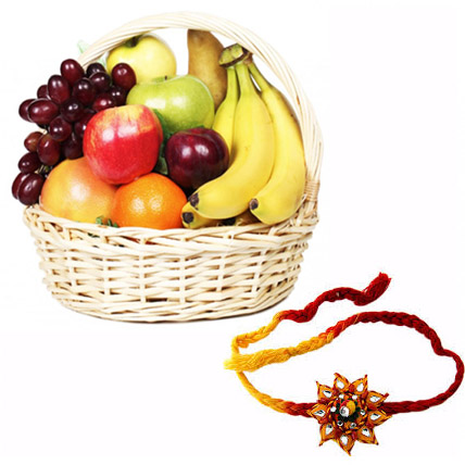 Fresh Fruits with 2 Rakhis