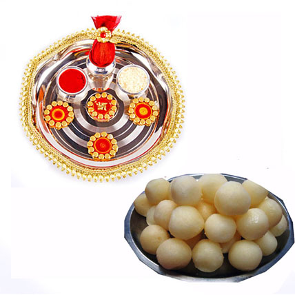 Rakhi Thali + Rasgulla with Rakhi