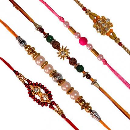 Set of 5 Rakhis-Mixed