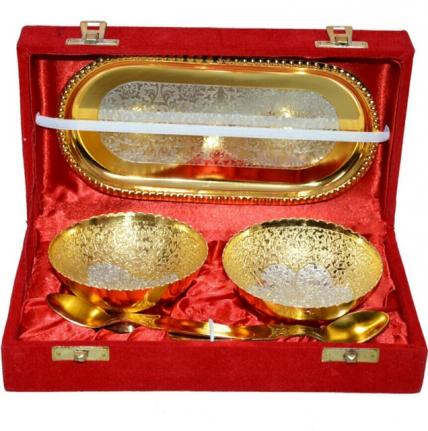 2 Pcs bowl Set-Silver/Gold