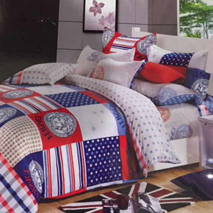 Printed Red/White/Blue Bedsheet Set