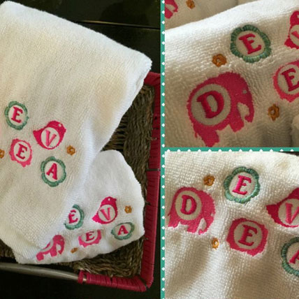 Personalised Monogrammed Girls Towel Set 