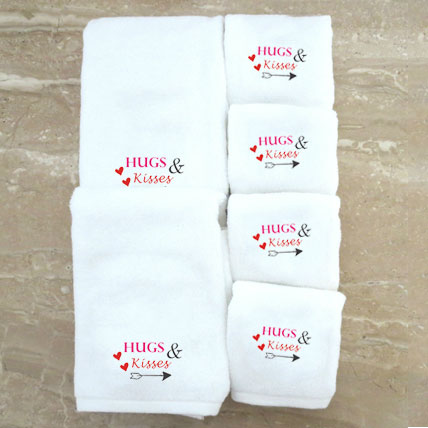 Personalised Towel Set -Hugs and Kissed