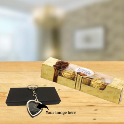 Photo Keychain and Chocolate combo