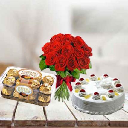 Cake, Flowers & Chocolates