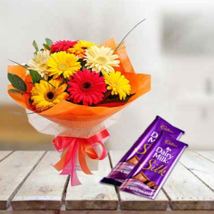 Mixed Gerbera with Chocolate