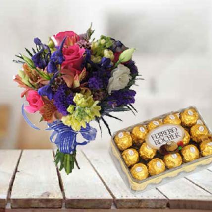 Mixed Flowers with Chocolate