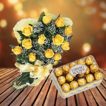 Yellow Roses & Chocolates