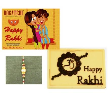 Happy Rakhi White Chocolate with Pearl Rakhi