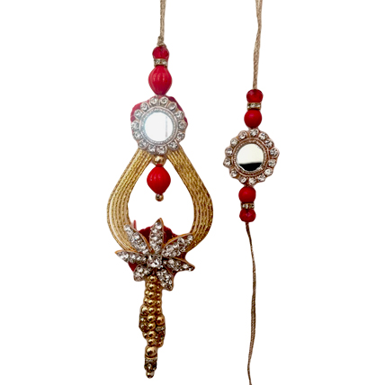 Fancy Mirrorwork Rakhi Loomba Set