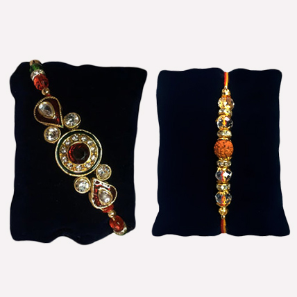 Set of 2 Rakhis - Mix Stone