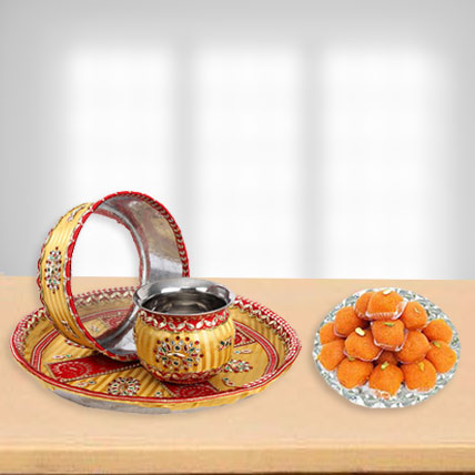 KarvaChauth Thali and Ladoo