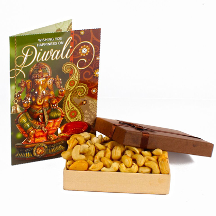 Diwali Greeting Card with Cashew Gift Box