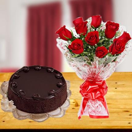 Chocolate Cake & Roses
