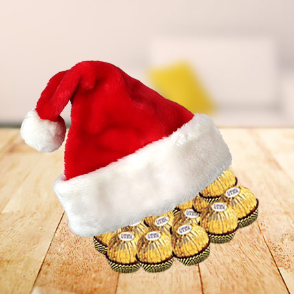 Santa Cap full of Ferrero Rocher Chocolates