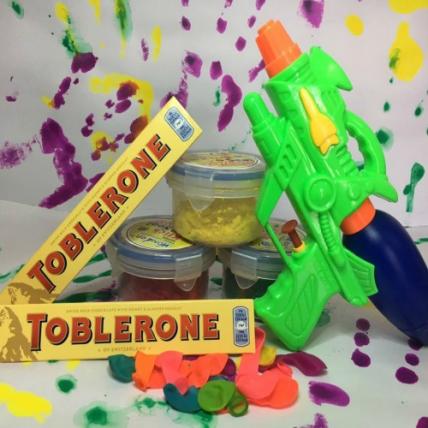 Pichkari and toblerone combo for kids