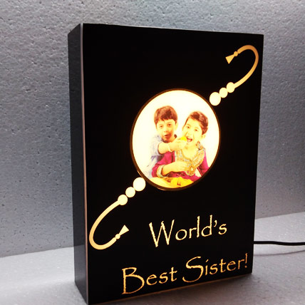 Rakhi Personalized Lamp with Caption