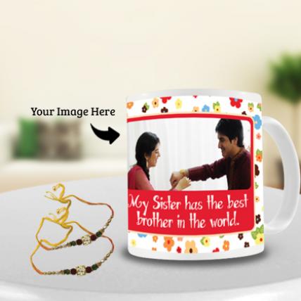 Swastik Rakhi with Rakhi Photo Mug