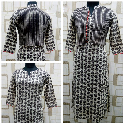 Grey Kurti with Jacket