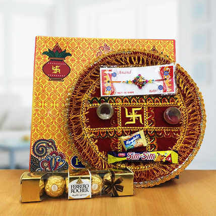 Rakhi Thali with Small Ferrero Rocher