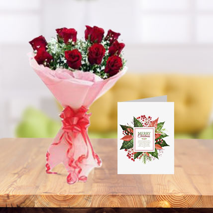 Christmas Flowers and Greeting Card