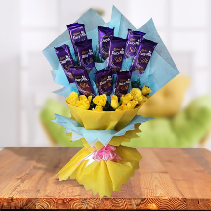Valentine Flowers and Chocolate Bouquet