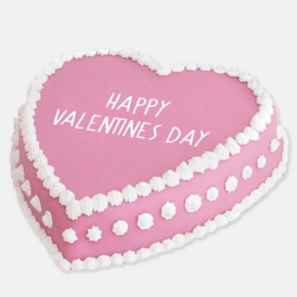 Happy Valentines Day Pink Cake